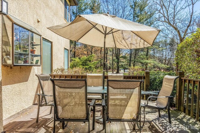 441 Sayre Dr, Plainsboro, NJ 08540 - view of patio featuring outdoor dining area and a deck
