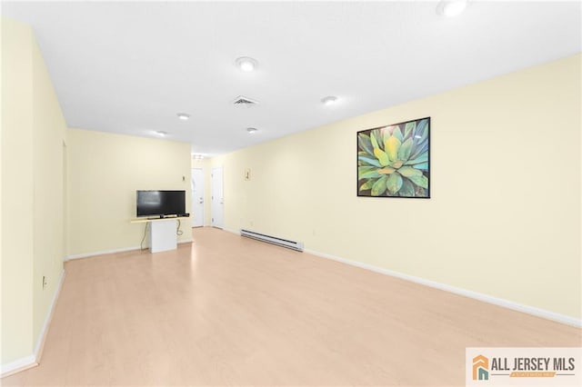703 Croydon Rd Unit 703B, Monroe, NJ 08831 - unfurnished living room with a baseboard heating unit and light wood-type flooring