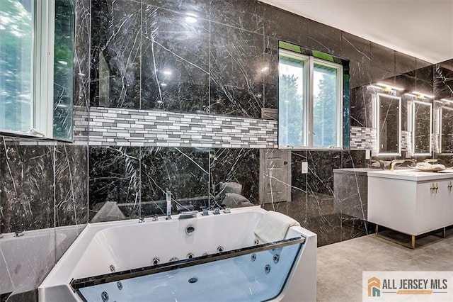 4 Hemlock Dr, Edison, NJ 08820 - bathroom with vanity and a whirlpool tub