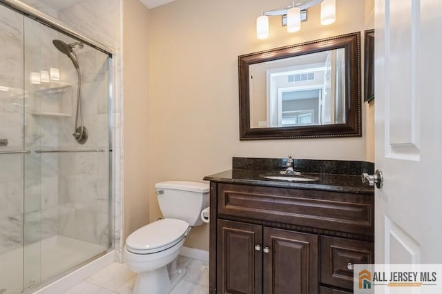 15 Dolley Madison Dr Unit 15C, Monroe, NJ 08831 - bathroom with toilet, vanity, a shower stall, and baseboards