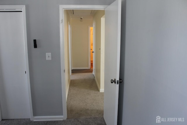 2 Haven Ter, Sayreville, NJ 08859 - corridor featuring attic access, carpet flooring, and baseboards