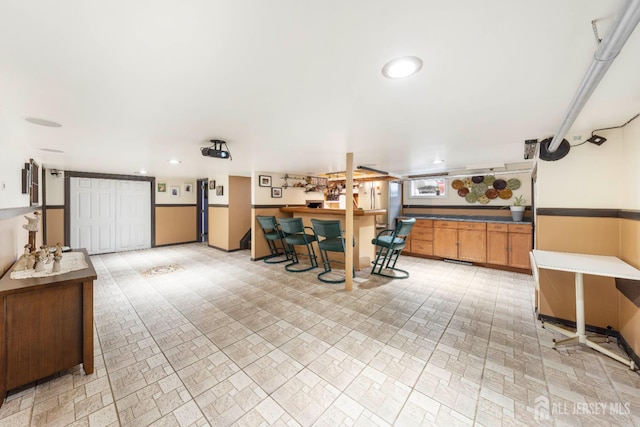 1814 Hamilton Blvd, South Plainfield, NJ 07080 - dining space featuring brick patterned flooring and recessed lighting