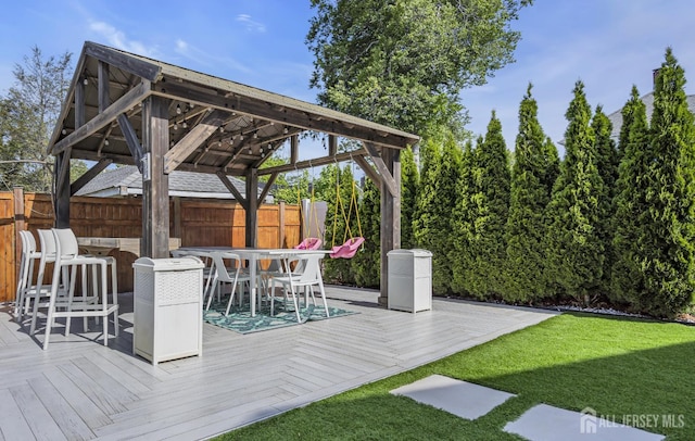 deck with a gazebo