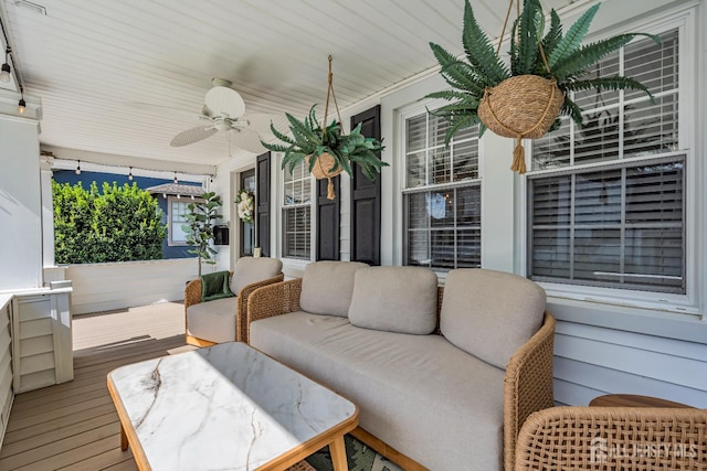 1307 Camp Ave, Ocean, NJ 07712 - deck featuring a ceiling fan and a porch