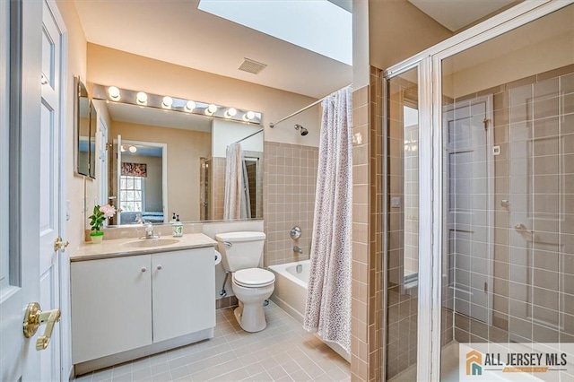 27 Revere Ct, West Windsor, NJ 08550 - full bath with toilet, tile patterned flooring, vanity, and tiled shower / bath