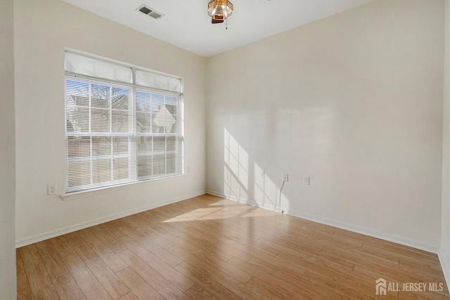 empty room featuring light hardwood / wood-style flooring