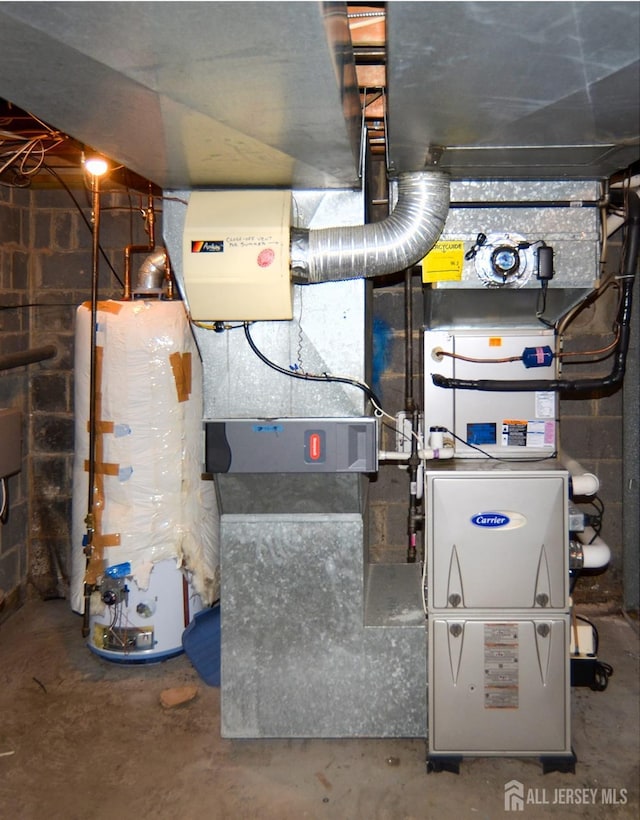 utilities featuring gas water heater