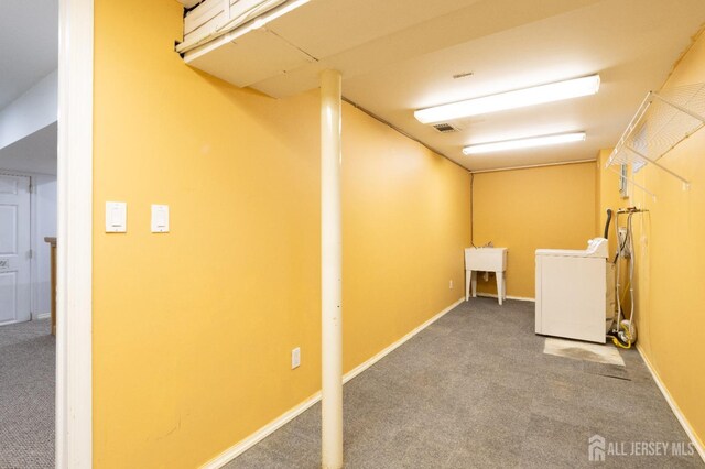 20 S So 8th Ave, Manville, NJ 08835 - finished basement with washer / clothes dryer, carpet flooring, and baseboards