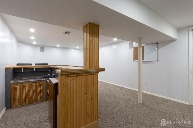 20 S So 8th Ave, Manville, NJ 08835 - indoor wet bar with carpet floors, recessed lighting, and baseboards