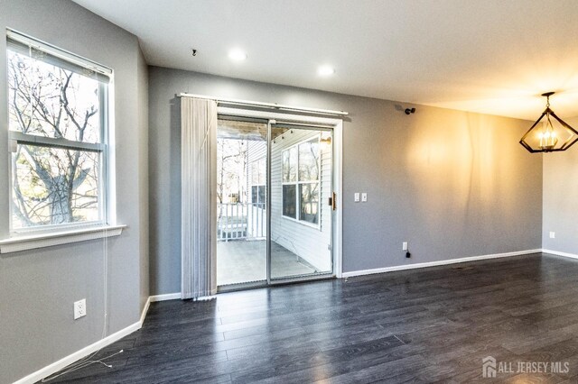 20 S So 8th Ave, Manville, NJ 08835 - unfurnished room with dark wood finished floors, baseboards, and recessed lighting