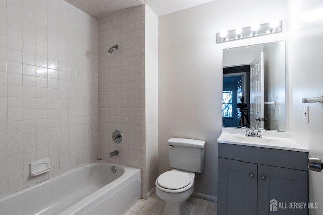 20 S So 8th Ave, Manville, NJ 08835 - full bathroom featuring vanity, toilet, tile patterned floors, and shower / tub combination