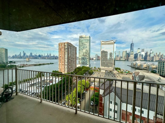 balcony with a water view