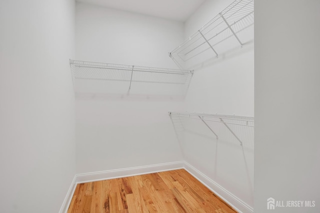 walk in closet featuring light wood-type flooring