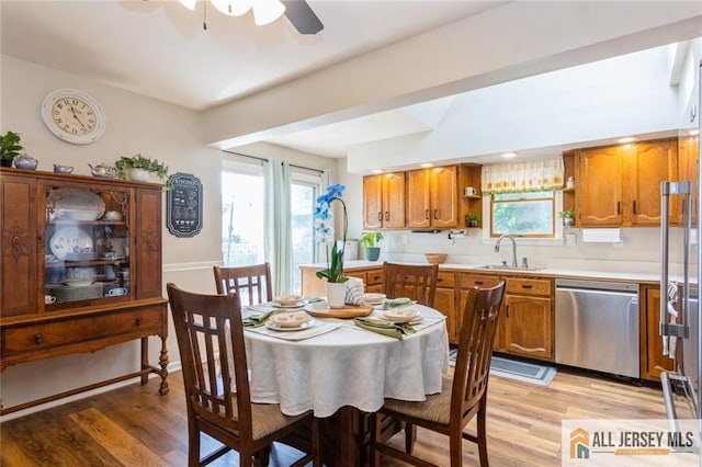 5 Channing Rd, East Brunswick, NJ 08816 - dining area with light wood-style flooring and ceiling fan