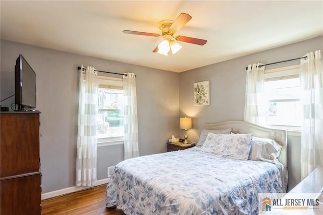 5 Channing Rd, East Brunswick, NJ 08816 - bedroom with multiple windows, wood finished floors, and ceiling fan