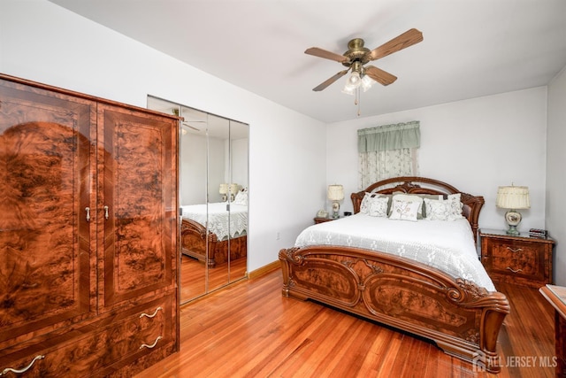 1909 Hamilton Blvd, South Plainfield, NJ 07080 - bedroom featuring wood finished floors, a ceiling fan, and a closet