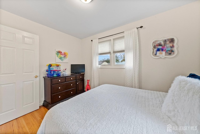 bedroom with wood finished floors