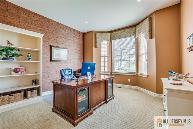 4 Van Gogh Ct, South Brunswick, NJ 08852 - home office with light colored carpet, baseboards, and recessed lighting