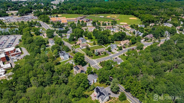 1099 New Dover Rd, Edison, NJ 08820 - aerial overview of property's location featuring a heavily wooded area
