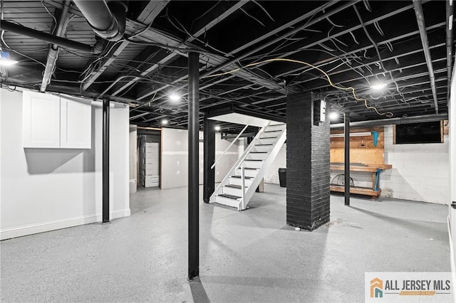 15 Kensington Ave, Trenton, NJ 08618 - basement with stairs and baseboards