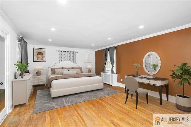 15 Kensington Ave, Trenton, NJ 08618 - bedroom featuring light wood-style floors, crown molding, and recessed lighting
