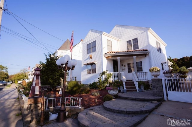 view of front of home with covered porch