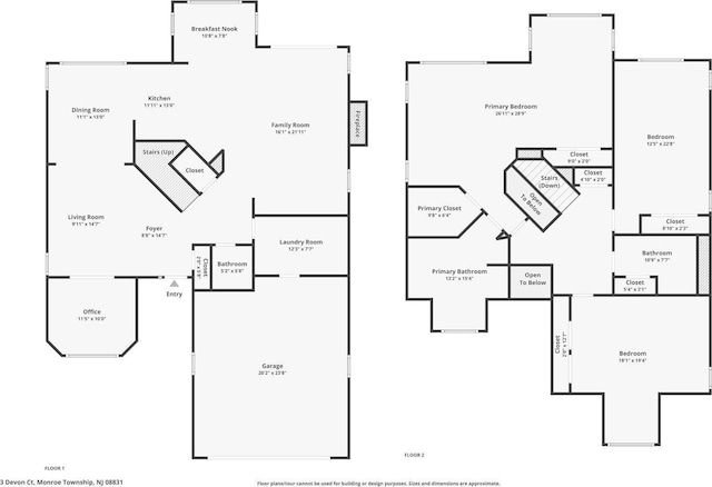 3 Devon Ct, Monroe, NJ 08831 - floor plan / room layout