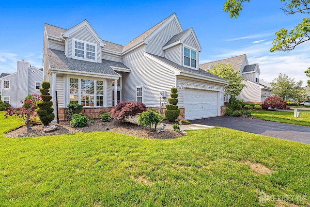 3 Devon Ct, Monroe, NJ 08831 - view of front of property featuring driveway, a garage, a front lawn, brick siding, and a shingled roof