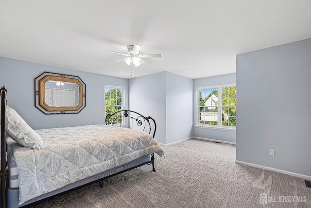 3 Devon Ct, Monroe, NJ 08831 - bedroom featuring multiple windows, carpet flooring, baseboards, and a ceiling fan