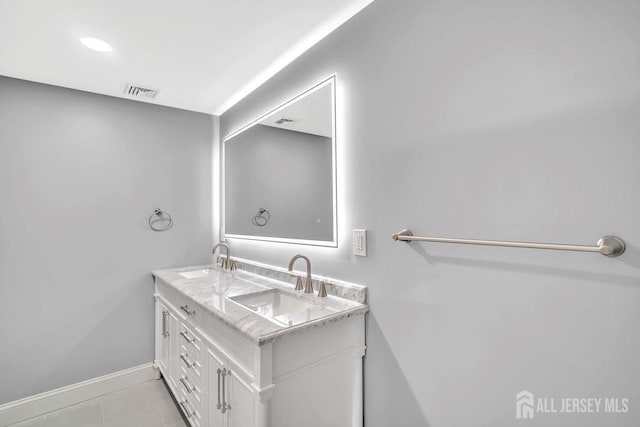 495 Newport Way Unit B, Monroe, NJ 08831 - full bath featuring double vanity, baseboards, and tile patterned floors