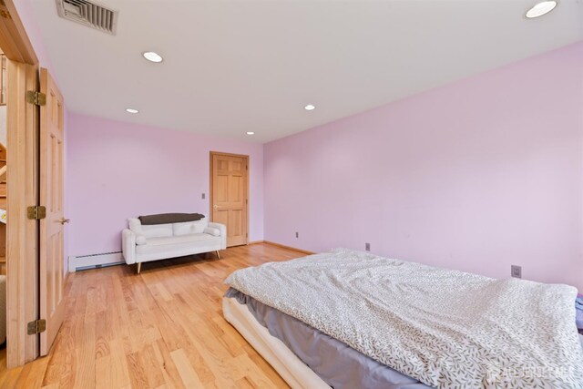 6 Allison Ct, Edison, NJ 08820 - bedroom with a baseboard heating unit, light wood finished floors, and recessed lighting