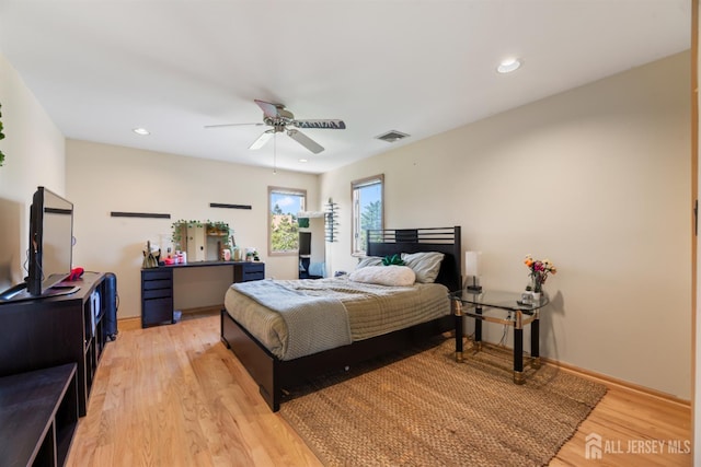 6 Allison Ct, Edison, NJ 08820 - bedroom with light wood finished floors, ceiling fan, recessed lighting, and baseboards