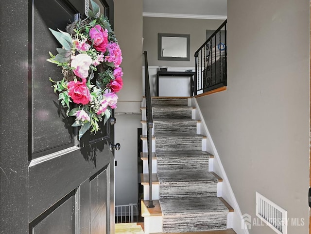 56 3rd Ave, Port Reading, NJ 07064 - stairway with ornamental molding and wood finished floors