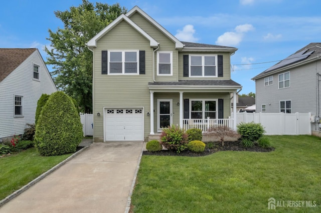 51 N Smith St, Avenel, NJ 07001 - traditional home with a porch, driveway, a garage, and a shingled roof