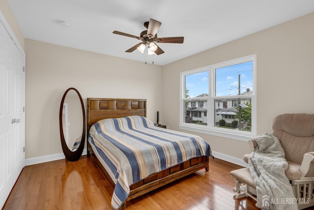 51 N Smith St, Avenel, NJ 07001 - bedroom with hardwood / wood-style flooring and ceiling fan