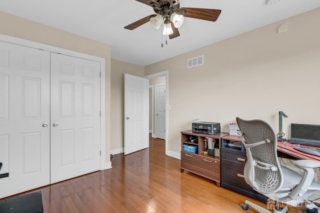 51 N Smith St, Avenel, NJ 07001 - office area with light wood-style floors and ceiling fan