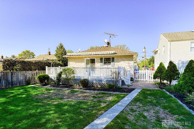 79 S Hill Rd, Colonia, NJ 07067 - view of front of property featuring a wooden deck and a chimney