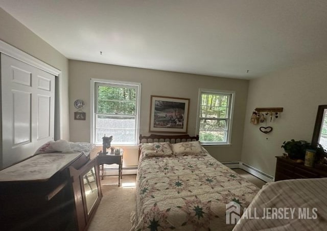 188 N Rd, Chester Twp, NJ 07930 - bedroom featuring a baseboard radiator and light colored carpet