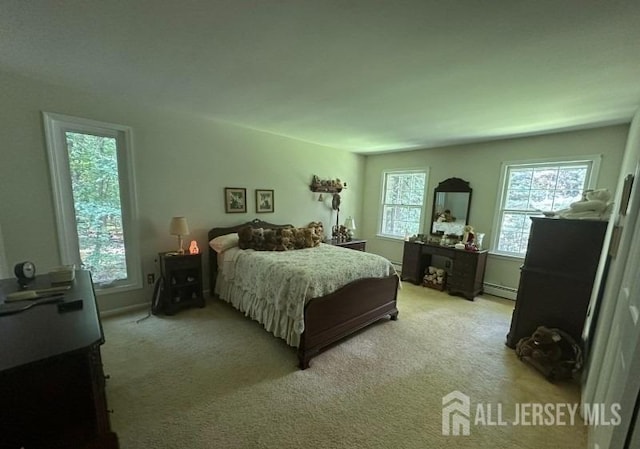 188 N Rd, Chester Twp, NJ 07930 - bedroom featuring a baseboard radiator and light colored carpet