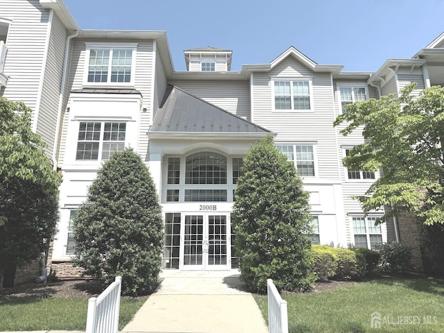 2109 Conrad Way, Franklin, NJ 08873 - view of front of home with french doors, a standing seam roof, and metal roof