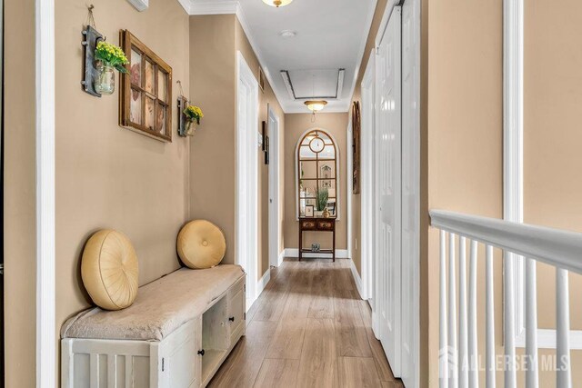 6 Muravski Ct, South River, NJ 08882 - hall with attic access and light wood-type flooring