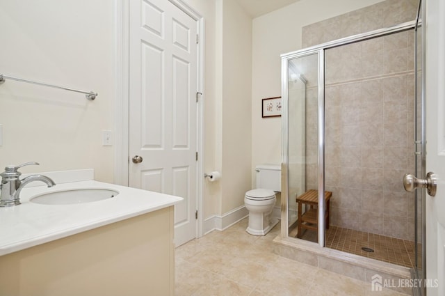 56 Cradle Rock Rd, Princeton, NJ 08540 - full bathroom featuring a shower stall, vanity, and tile patterned flooring
