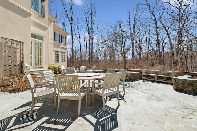 56 Cradle Rock Rd, Princeton, NJ 08540 - view of patio with outdoor dining space and an outdoor fire pit