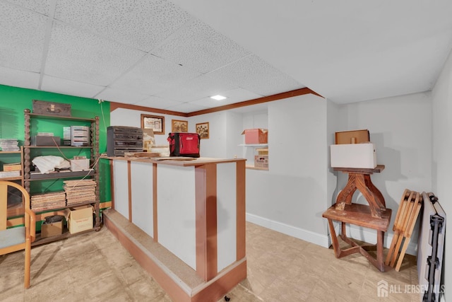 28 Lehigh St, Dunellen, NJ 08812 - kitchen featuring a drop ceiling and baseboards