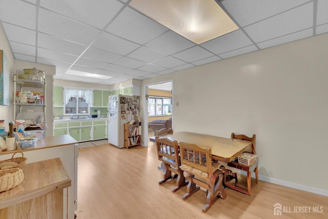 28 Lehigh St, Dunellen, NJ 08812 - dining area featuring light wood-style flooring and a drop ceiling