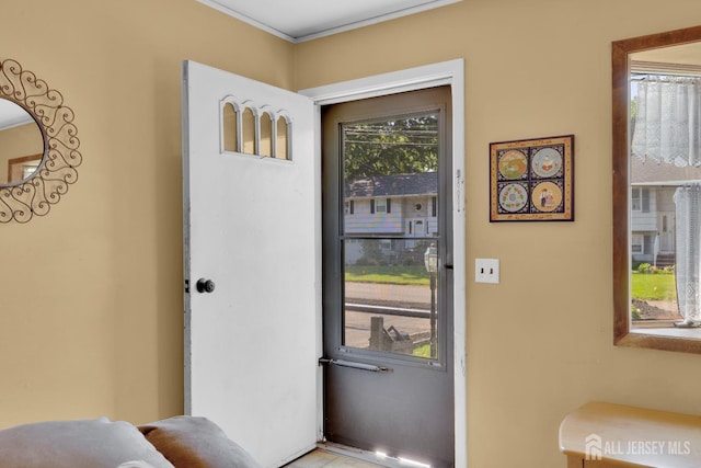 28 Lehigh St, Dunellen, NJ 08812 - doorway featuring crown molding