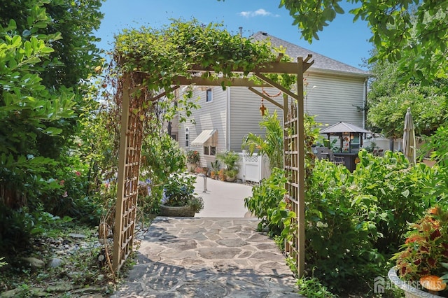 view of patio / terrace featuring a gazebo