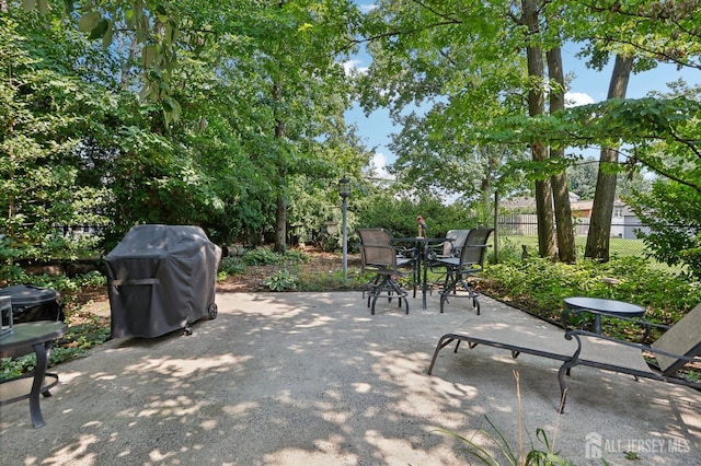 view of patio featuring area for grilling