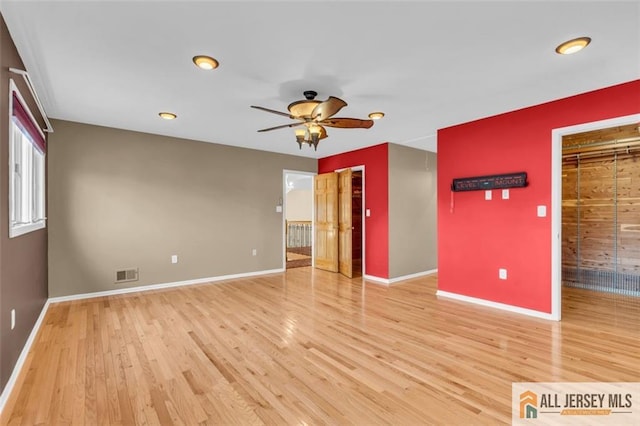 10 Signal Ct, South Brunswick, NJ 08810 - unfurnished bedroom featuring wood finished floors, baseboards, recessed lighting, and a ceiling fan