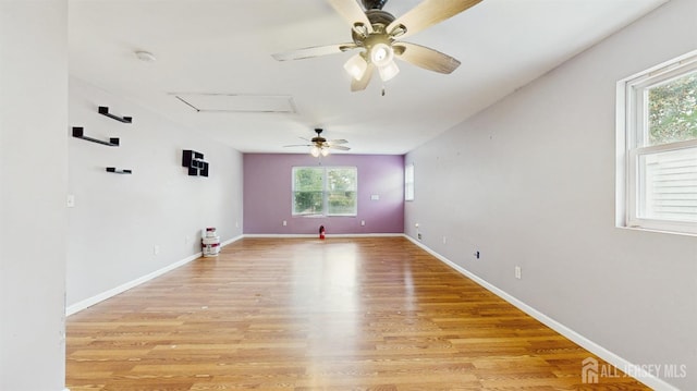 811 Shore Concourse, Keyport, NJ 07735 - unfurnished room featuring a ceiling fan, light wood-style flooring, baseboards, and a smoke detector